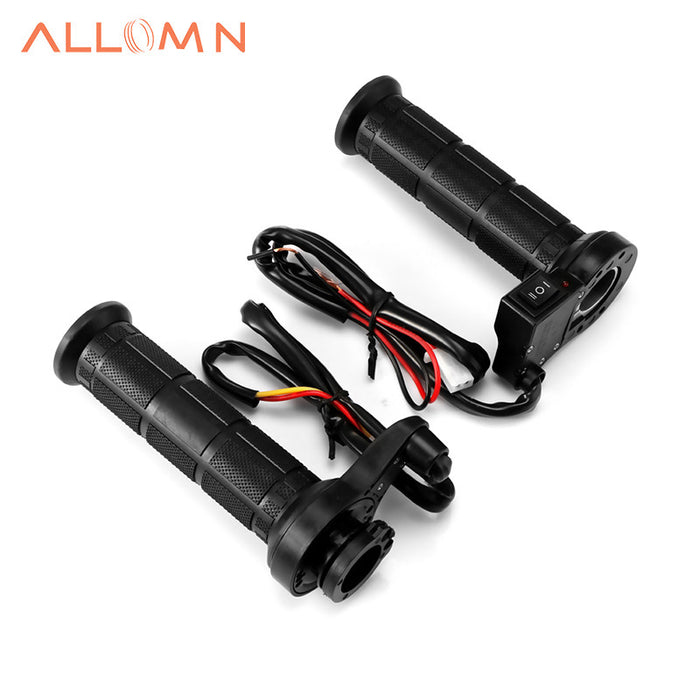 ALLOMN Universal Motorcycle Heated Handbar Adjust Temperature 50-75 degrees for 12V Moto Vehicles Motorbike Heating Handle