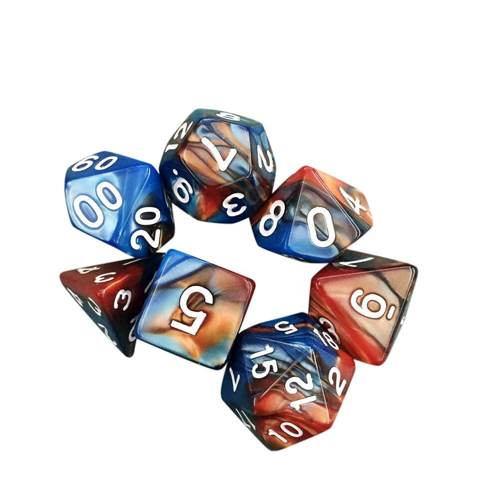 7pcs/Set TRPG Game Dungeons & Dragons Polyhedral D4-D20 Multi Sided Acrylic Dice