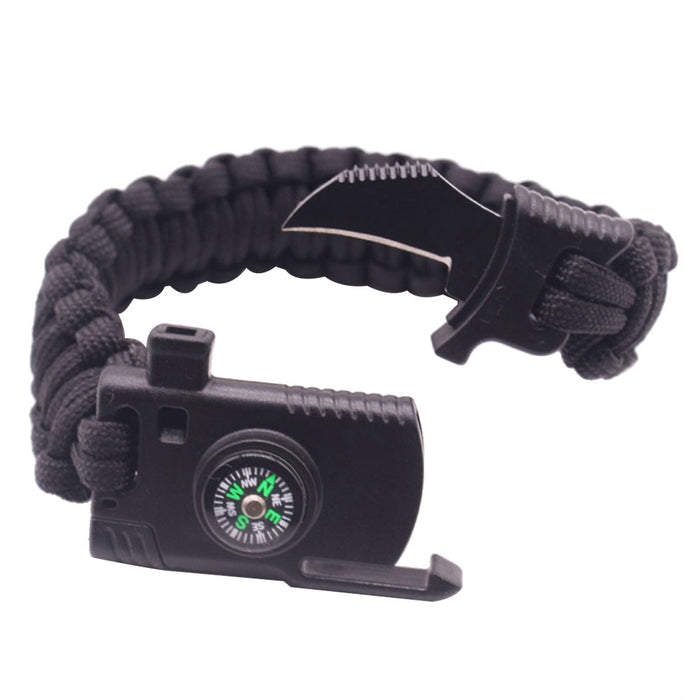 Paracord Bracelet Outdoor Survival Gear Tactical Bracelet Whistle Compass Fire Starter Knife