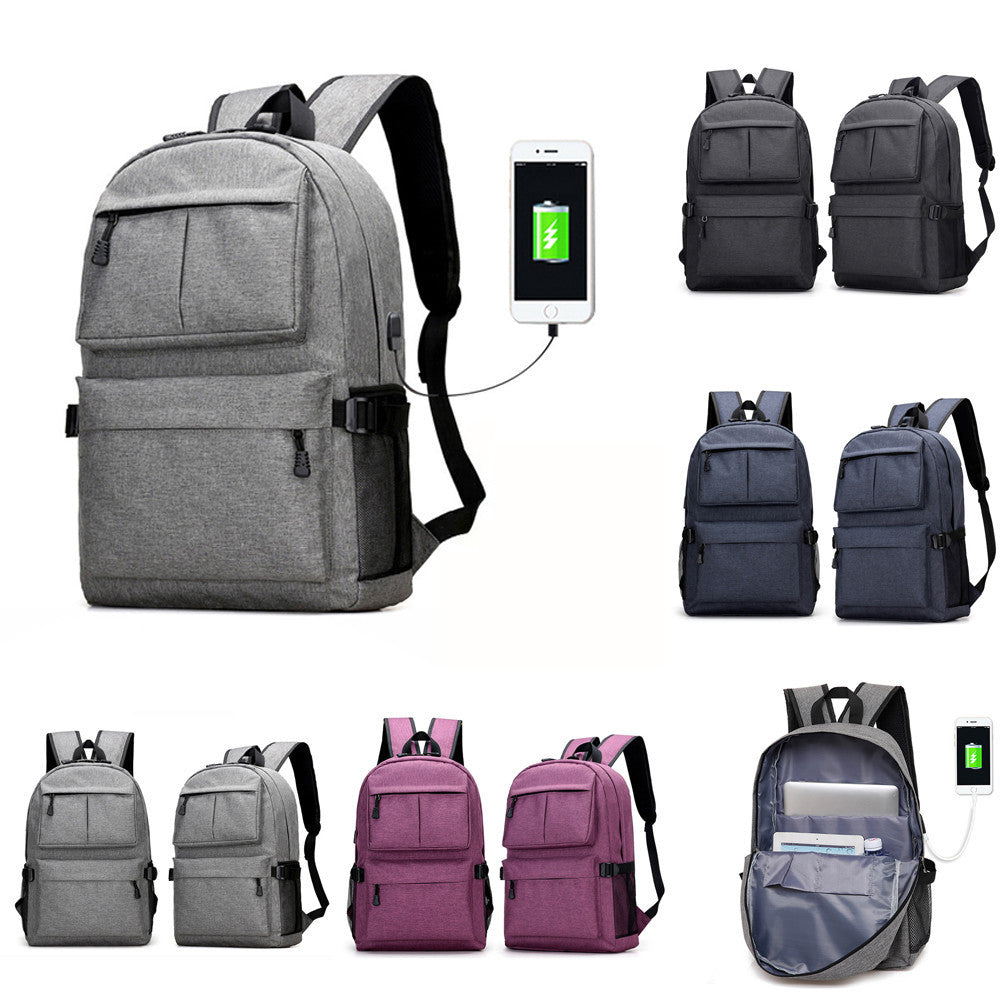 USB External Charging Sports Waterproof Student Bag Laptop Backpack