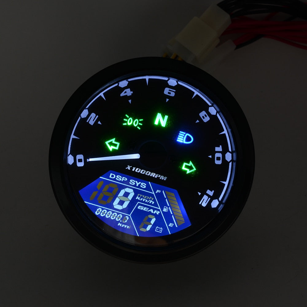 Motorcycle LED Tachometer, Odometer, Speedometer, Oil Meter, Multifunction