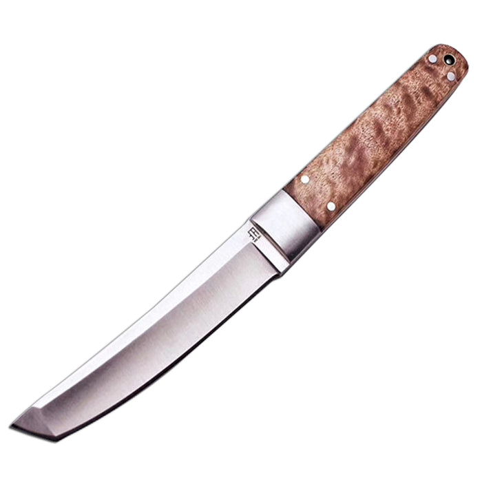 DuoClang 9Cr18Mov Steel Fixed Blade Knives Myanmar Scar Shadow Wood   Handle Tanto Short Samurai Survival EDC Knife