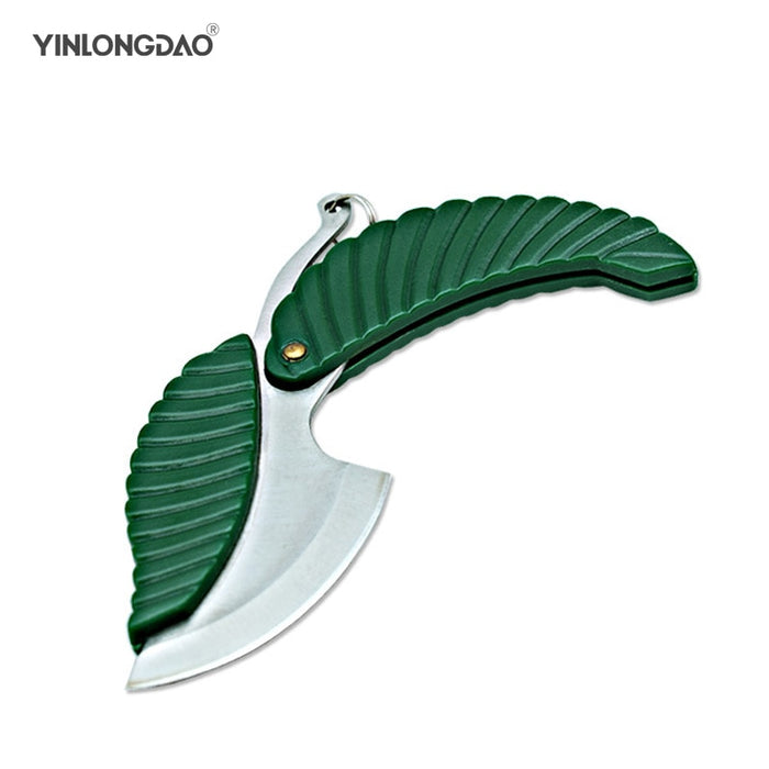 Mini Portable Green Leaf Knife Creative Key Accessories Folding EDC Pocket Knife Camping Outdoor Combat Multi Tools