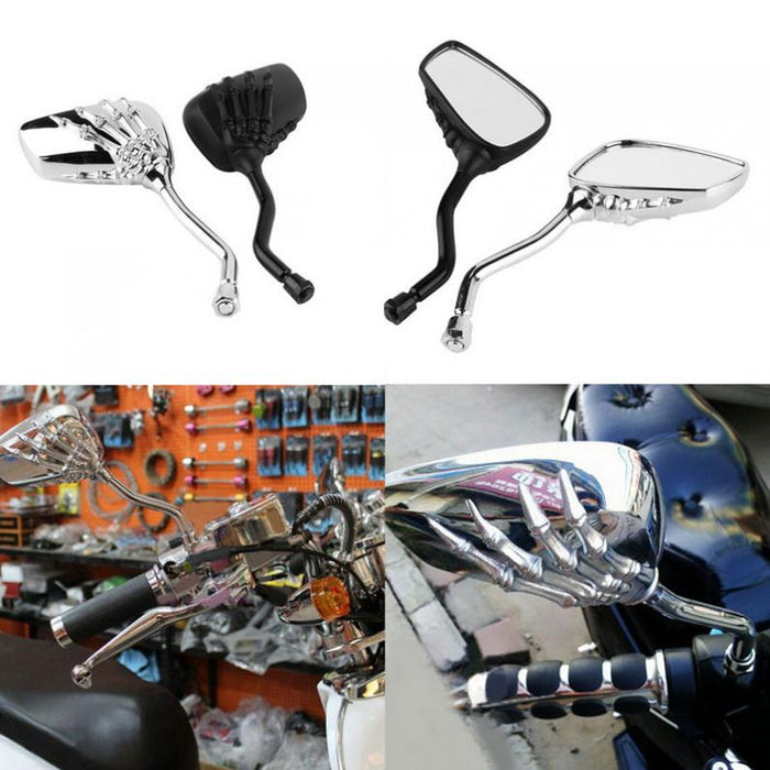 2Pcs Motorcycle Mirror SKELETON HAND